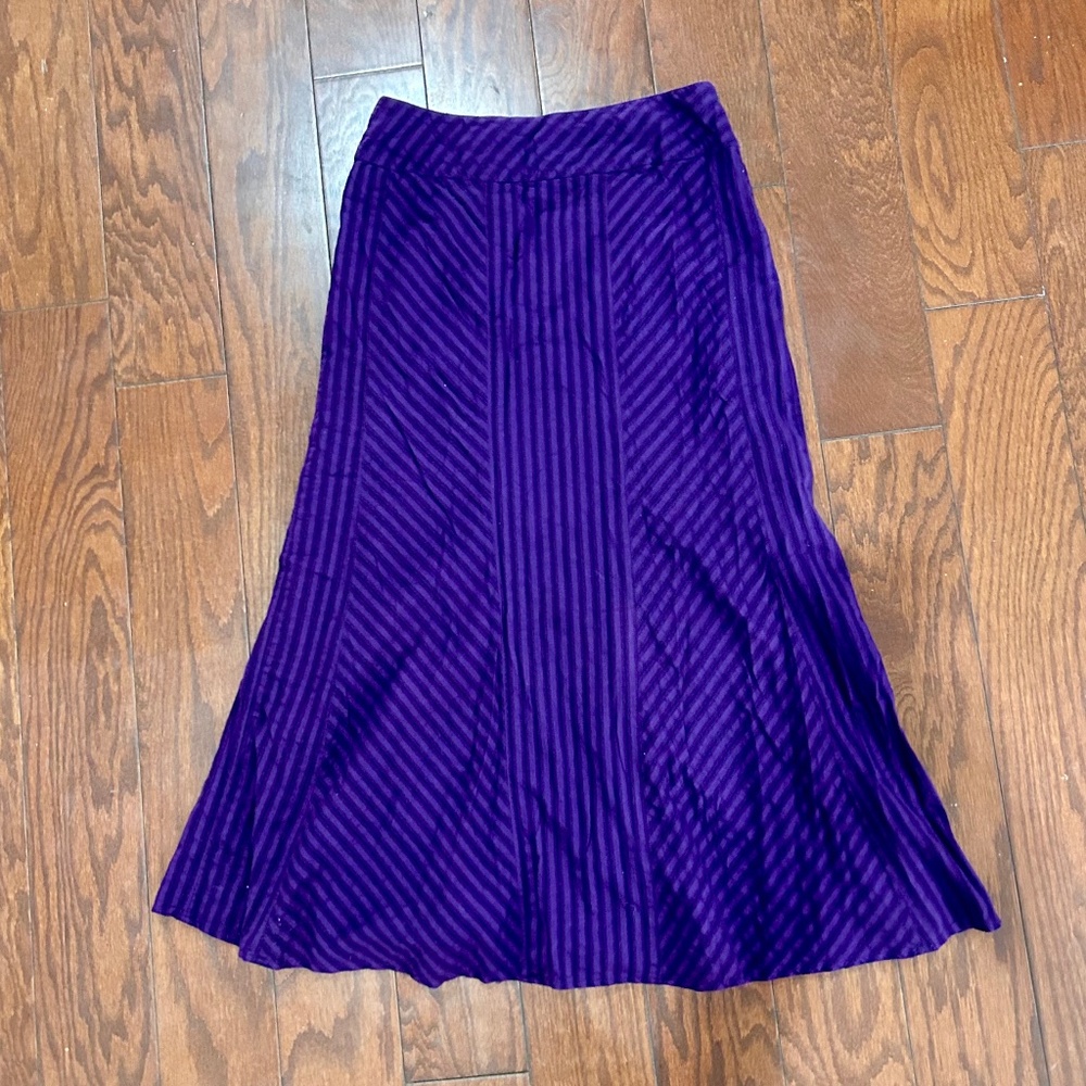 Vintage Talbots Long Maxi Skirt Purple Stripe Grandmacore